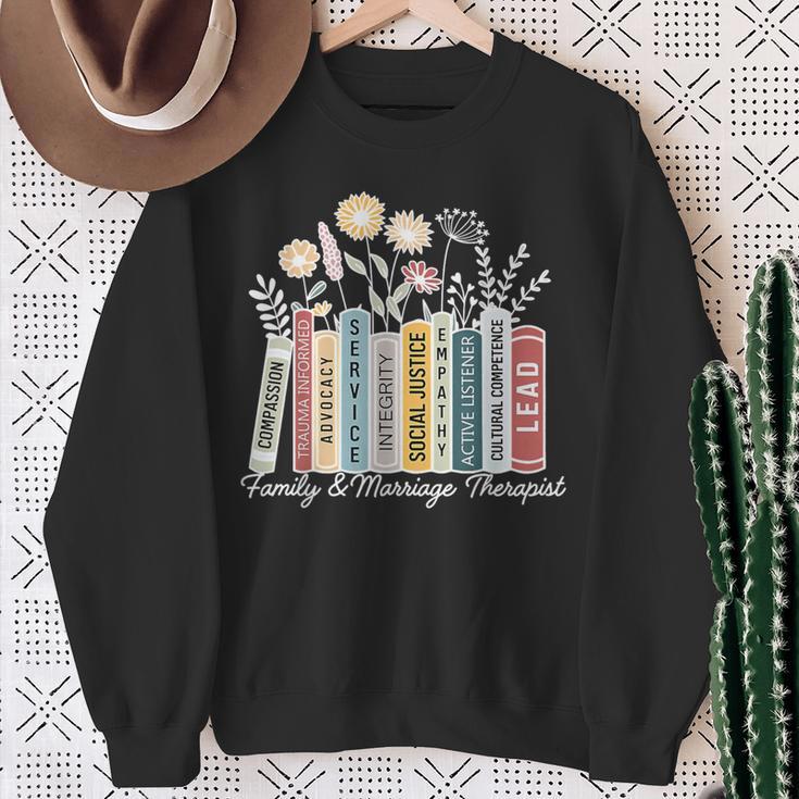 Book Flower Marriage Family Therapist Counseling Therapy Sweatshirt Gifts for Old Women Book Flower Marriage Family Therapist Counseling Therapy Sweatshirt Gifts for Old Women