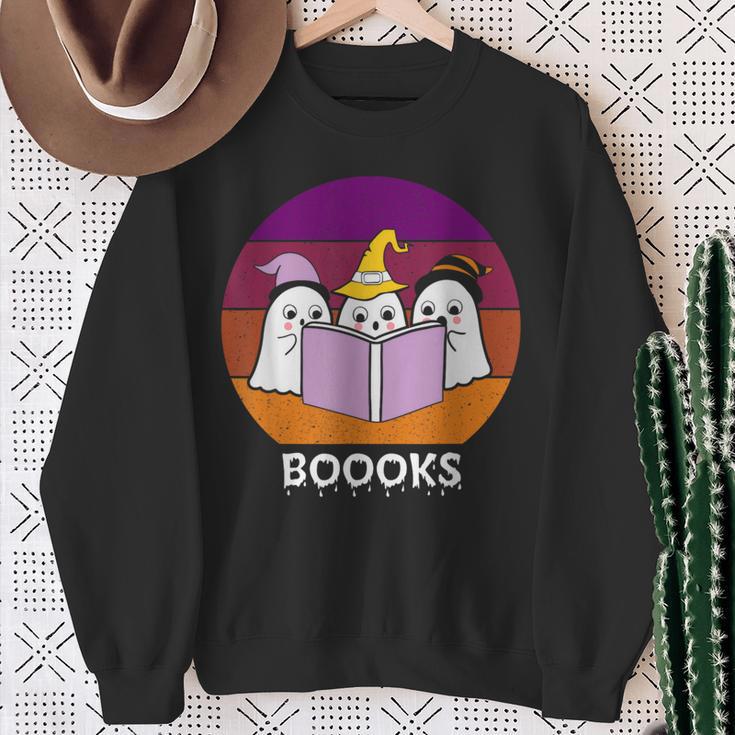 Book Ghost Reading Halloween Teacher For Men Women Sweatshirt Gifts for Old Women