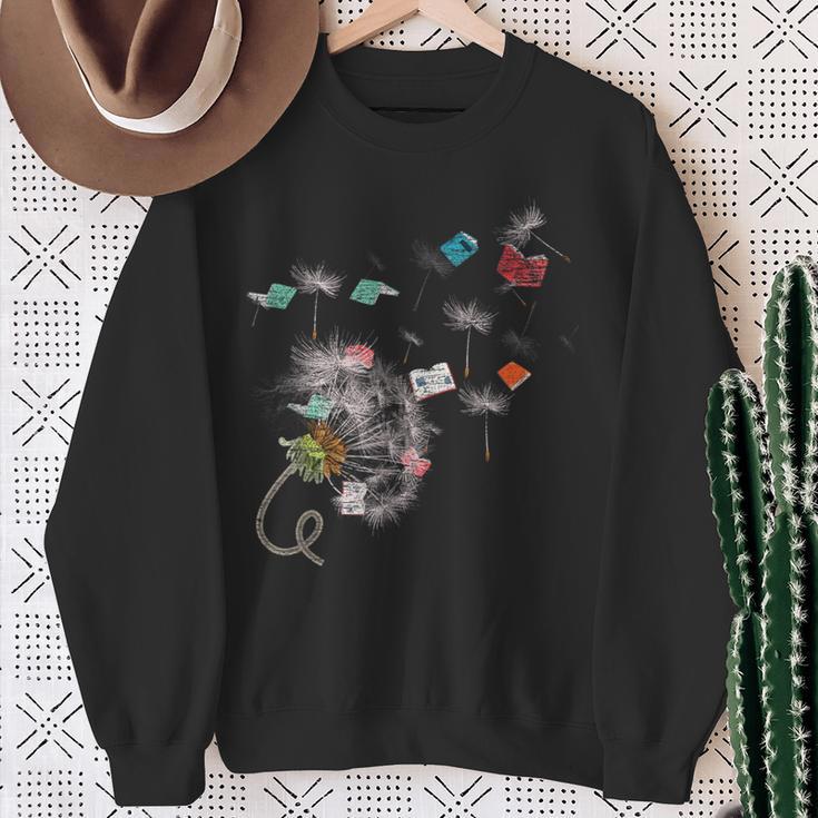 Book Librarian Dandelion Book Reading Sweatshirt Gifts for Old Women