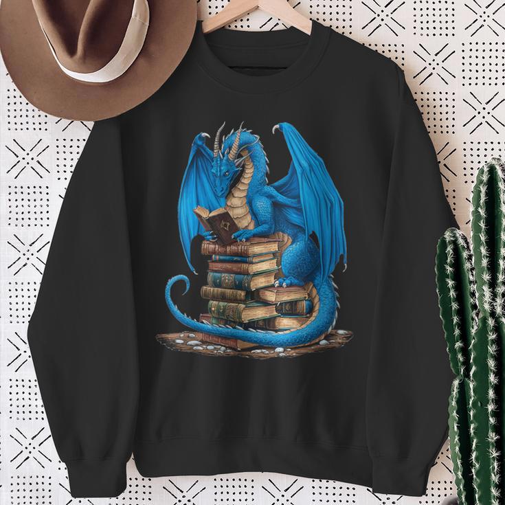Book Lover Bookworm Reading Books Dragon Sweatshirt Gifts for Old Women