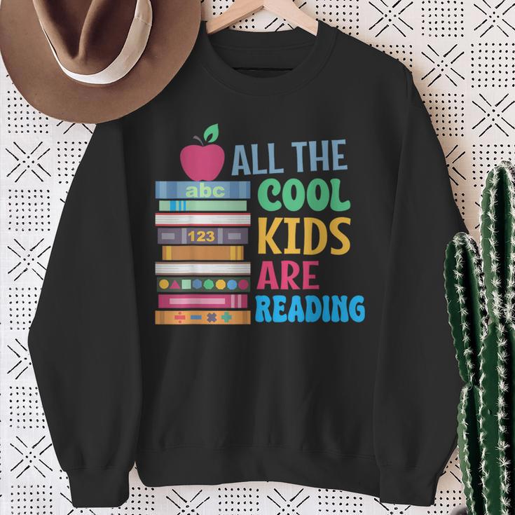 Book Lover All The Cool Kids Reading Sweatshirt Gifts for Old Women