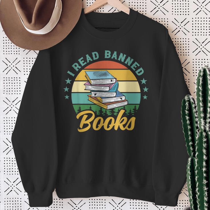 Book Lover I Read Banned Books Sweatshirt Gifts for Old Women