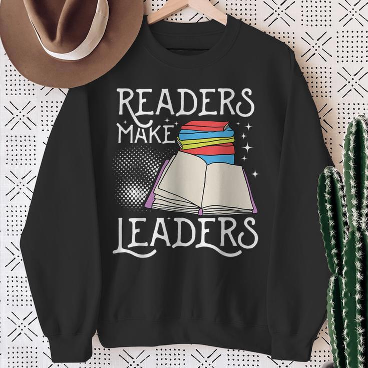 Book Lovers Librarians Avid Readers Make Leaders Bookworms Sweatshirt Gifts for Old Women