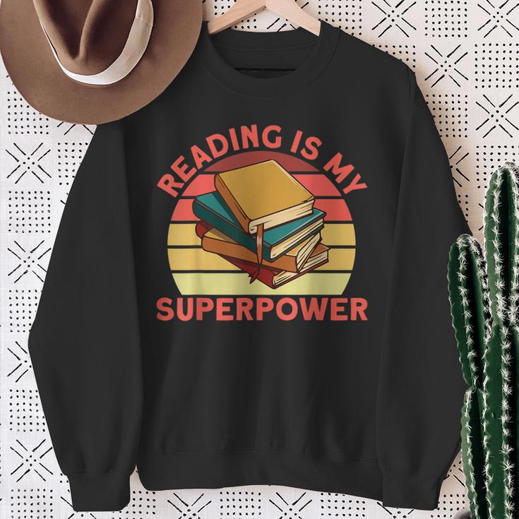 Book Lovers Reading Is My Superpower Avid Readers Bookworms Sweatshirt Gifts for Old Women Book Lovers Reading Is My Superpower Avid Readers Bookworms Sweatshirt Gifts for Old Women