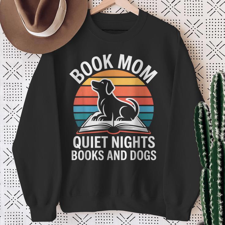 Book Mom Quiet Nights Books And Dogs Sweatshirt Gifts for Old Women Book Mom Quiet Nights Books And Dogs Sweatshirt Gifts for Old Women