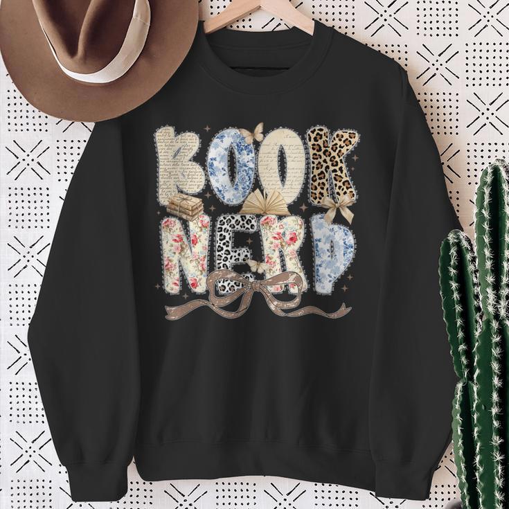Book Nerd Coquette Bow Booktrovert Reading Lover Bookish Sweatshirt Gifts for Old Women Book Nerd Coquette Bow Booktrovert Reading Lover Bookish Sweatshirt Gifts for Old Women