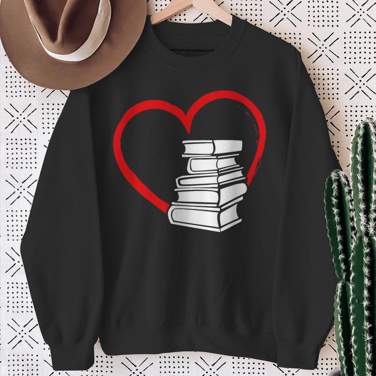 Book Nerd's Book Lover's Valentine's Day Sweatshirt Gifts for Old Women