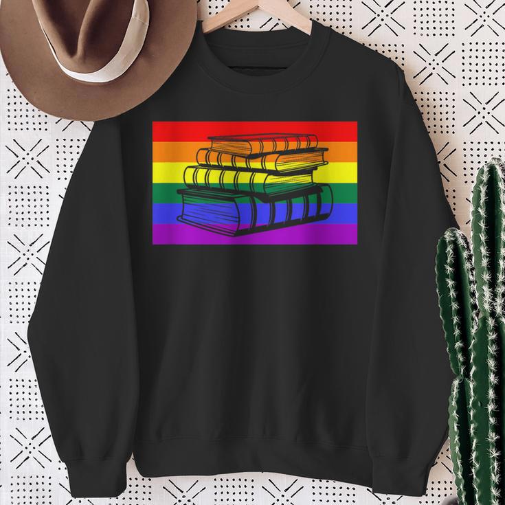 Book Read Literary Gay Pride Flag Rainbow LGBTQ Queer Sweatshirt Gifts for Old Women Book Read Literary Gay Pride Flag Rainbow LGBTQ Queer Sweatshirt Gifts for Old Women