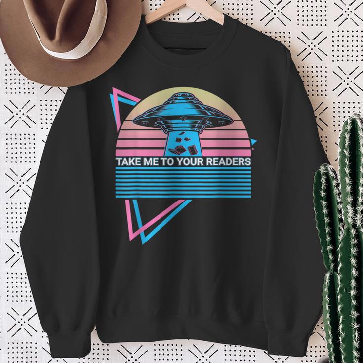 Book Reader Bookworm Take Me To Your Readers Sweatshirt Gifts for Old Women