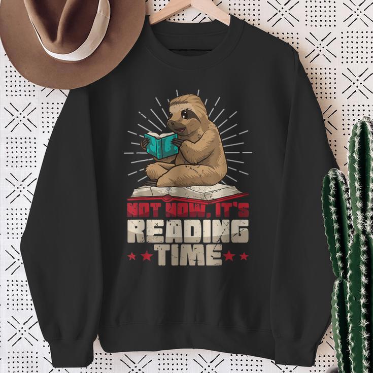 Book Reader Sloth Bookworm Reading Book Club Sweatshirt Gifts for Old Women
