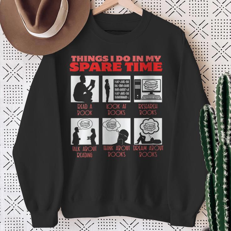 Book Reading Bookworm Reader Spare Time Sweatshirt Gifts for Old Women
