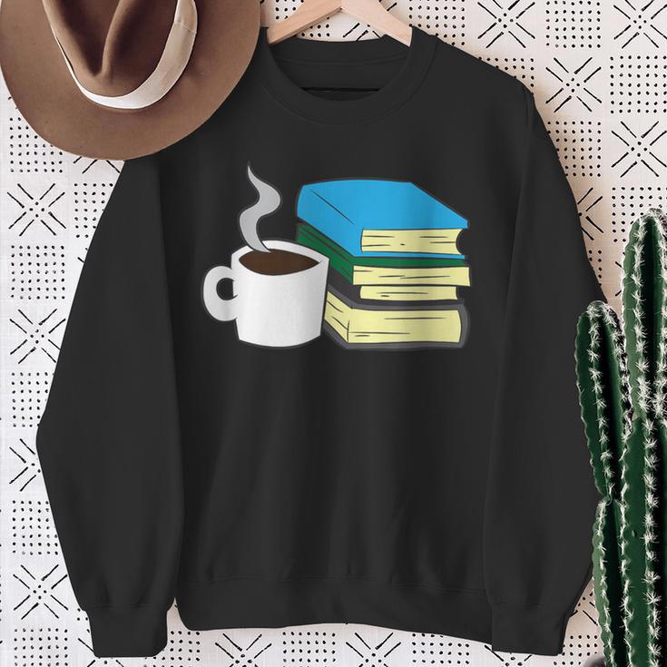 Book Reading And Coffee Books And Coffee Sweatshirt Gifts for Old Women