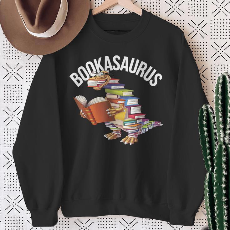 Book Reading Dinosaur T-Rex Dino Bookworm Sweatshirt Gifts for Old Women