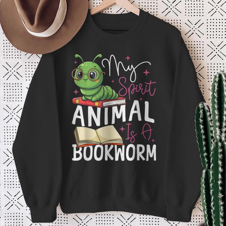 Book Reading My Spirit Animal Is A Bookworm Sweatshirt Gifts for Old Women
