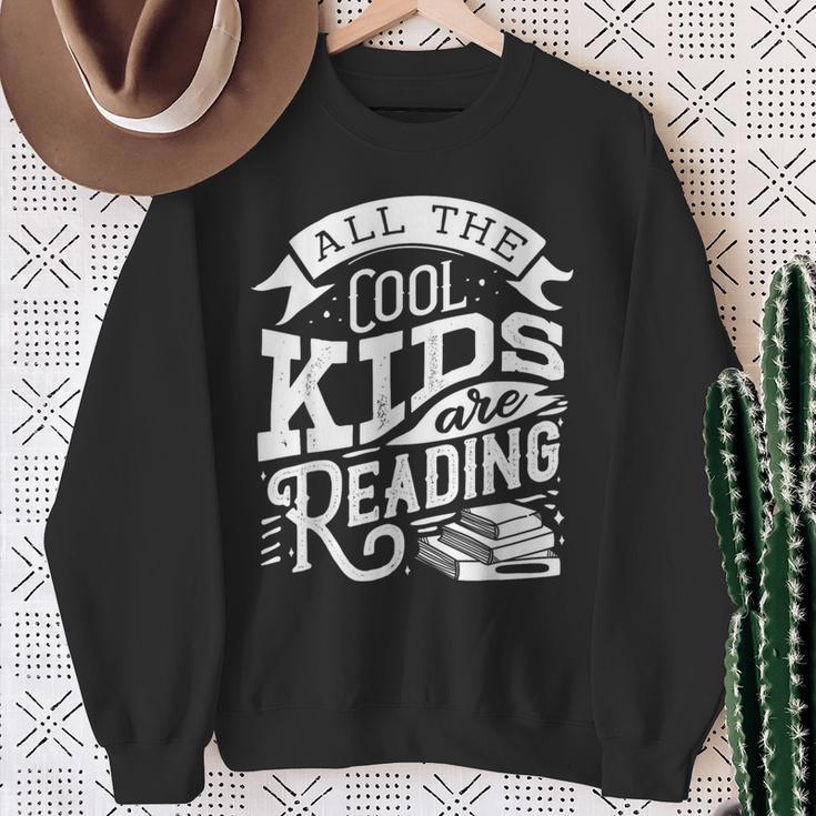Book Reading Graphic Women Kids Book Lover Librarian Sweatshirt Gifts for Old Women