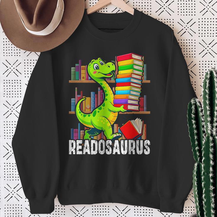 Book Readosaurus Dinosaur Books Library Reading Lovers Sweatshirt Gifts for Old Women