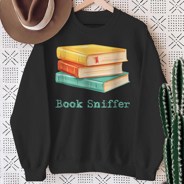 Book Sniffer Sniffing Booksniffing For Readers Sweatshirt Gifts for Old Women