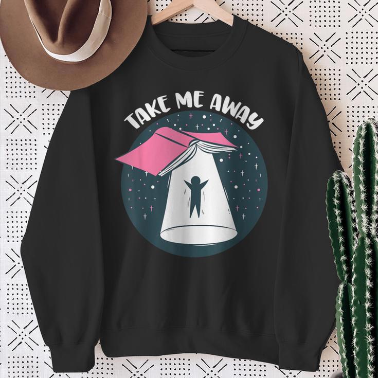 Book UFO Take Me Away Reader Bookaholic Love Books Sweatshirt Gifts for Old Women