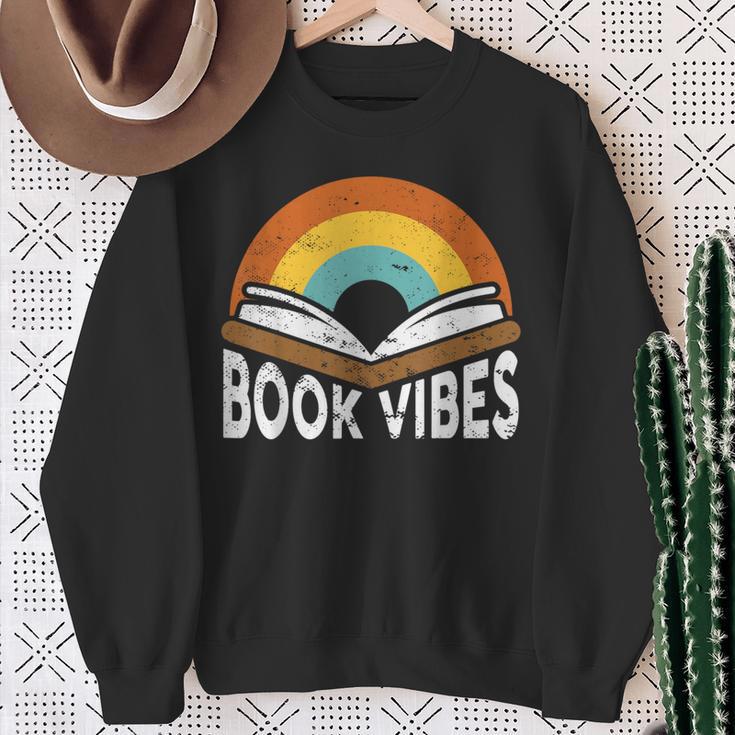 Book Vibes Bookworm Writer Sweatshirt Gifts for Old Women