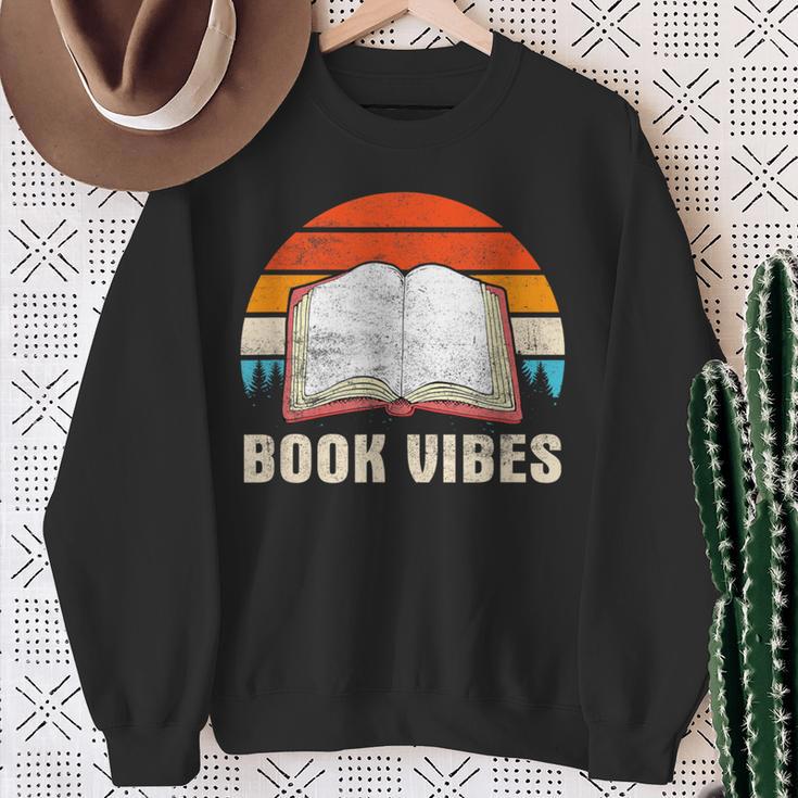 Book Vibes For Book Lovers Bookworm Reading Sweatshirt Gifts for Old Women