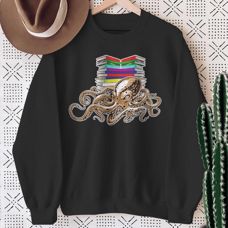 Book-Worm Octopus Reader Teacher Nerd Animal Librarian For Men Women Kids Sweatshirt Gifts for Old Women