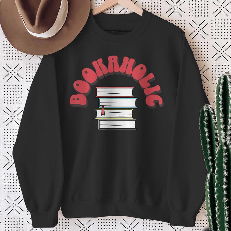 Bookaholic Book Lovers Librarian Teacher Book Reader Sweatshirt Gifts for Old Women