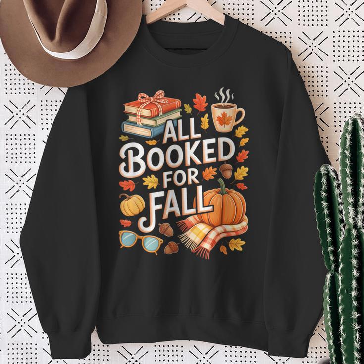 All Booked For Fall Cute Book Lover Autumn Reading Bookish Sweatshirt Gifts for Old Women