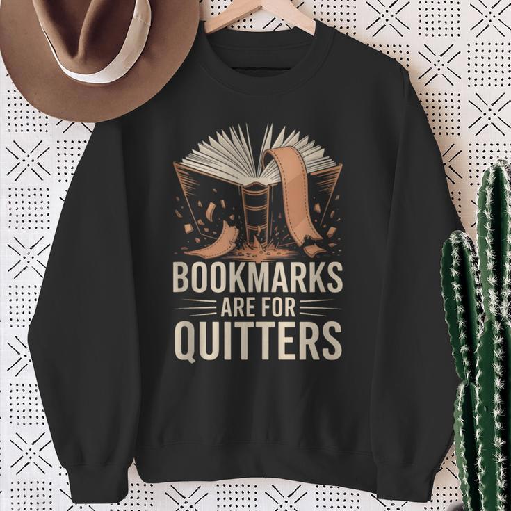 Bookmarks For Quitter Reading Teacher Nerdy Book Sweatshirt Gifts for Old Women