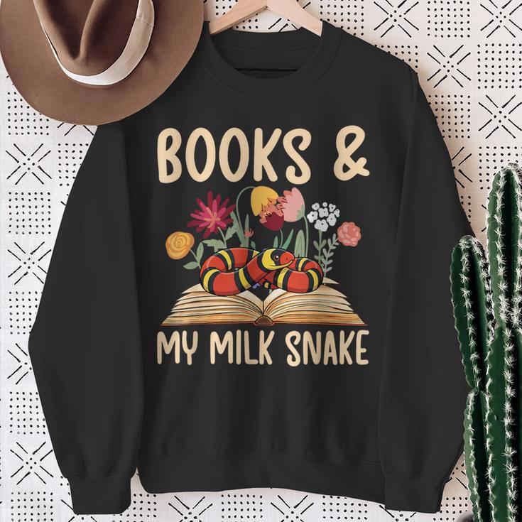 Books & My Milk Snake Owner Milk Snake Lover Milk Snakes Sweatshirt Gifts for Old Women