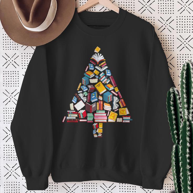 Books Christmas Tree Reading Club Librarian Library Xmas Sweatshirt Gifts for Old Women Books Christmas Tree Reading Club Librarian Library Xmas Sweatshirt Gifts for Old Women
