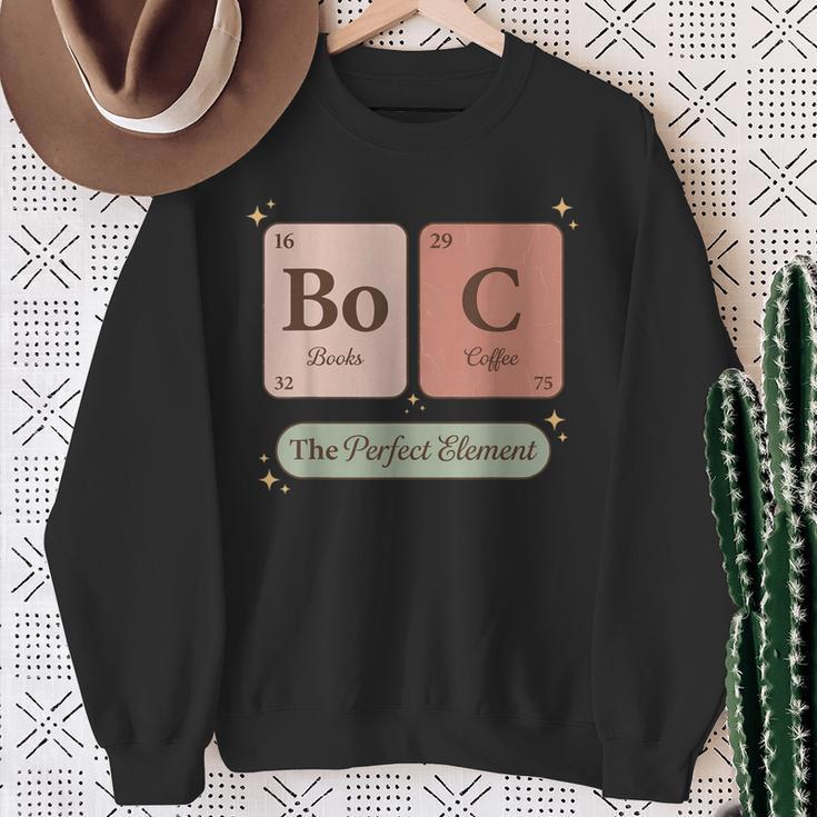 Books And Coffee Periodic Table Elements The Perfect Element Sweatshirt Gifts for Old Women