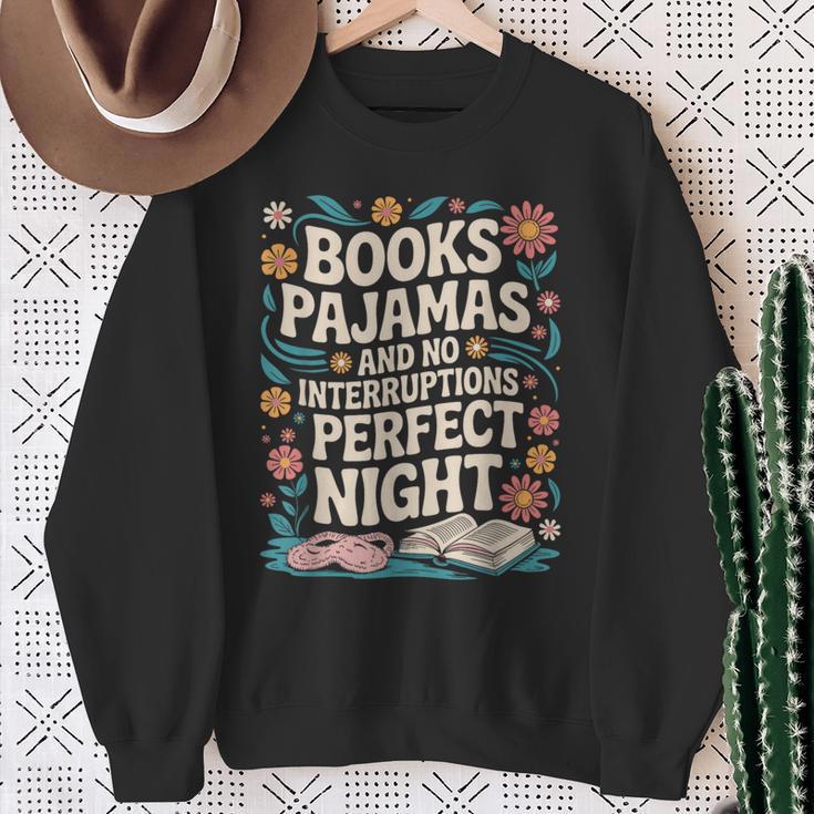 Books And Pajamas Book Lover Reading Reader Sweatshirt Gifts for Old Women