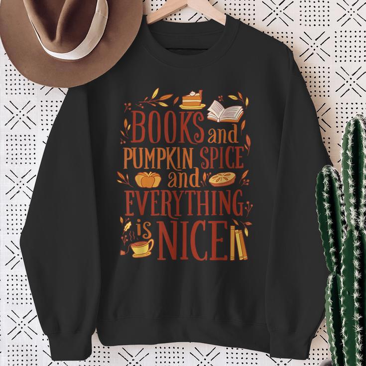 Books And Pumpkin Spice Cute Fall Aesthetic Sweatshirt Gifts for Old Women