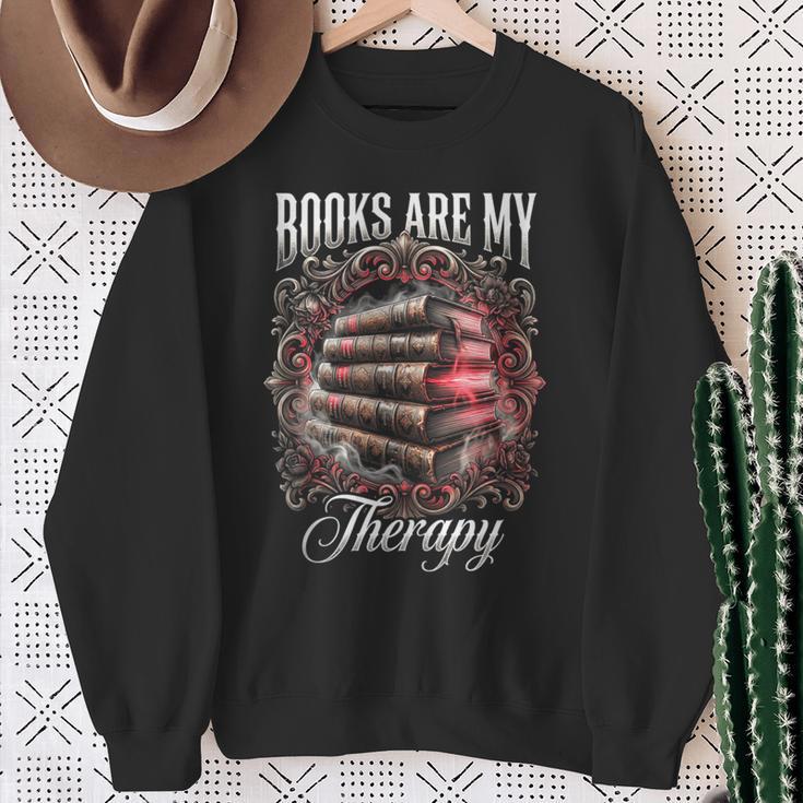 Books Are My Therapy Vintage Bookworm Reader Sweatshirt Gifts for Old Women Books Are My Therapy Vintage Bookworm Reader Sweatshirt Gifts for Old Women