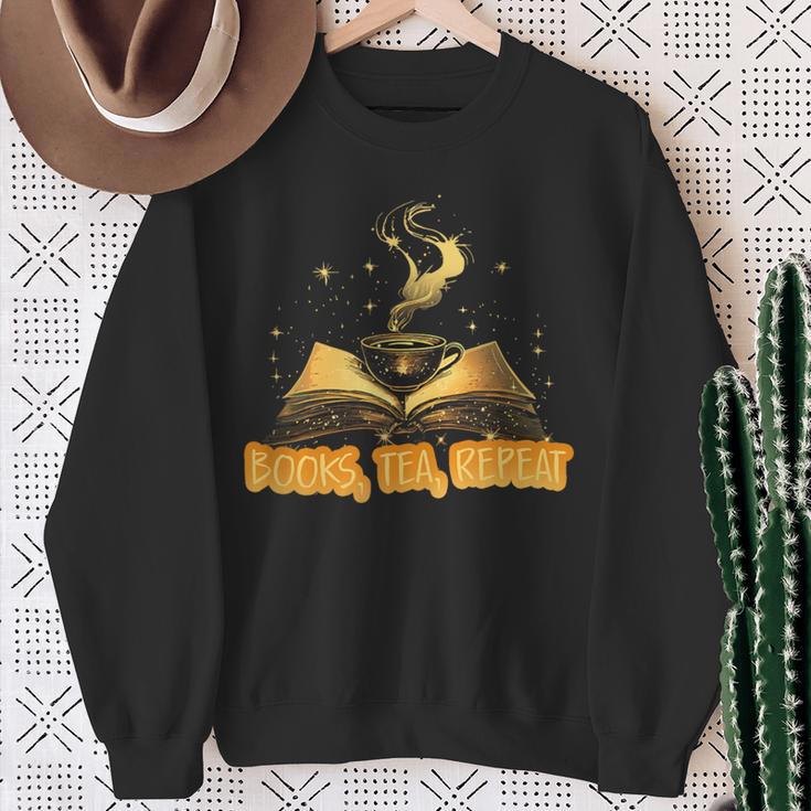 Books Tea Repeat Sweatshirt Gifts for Old Women