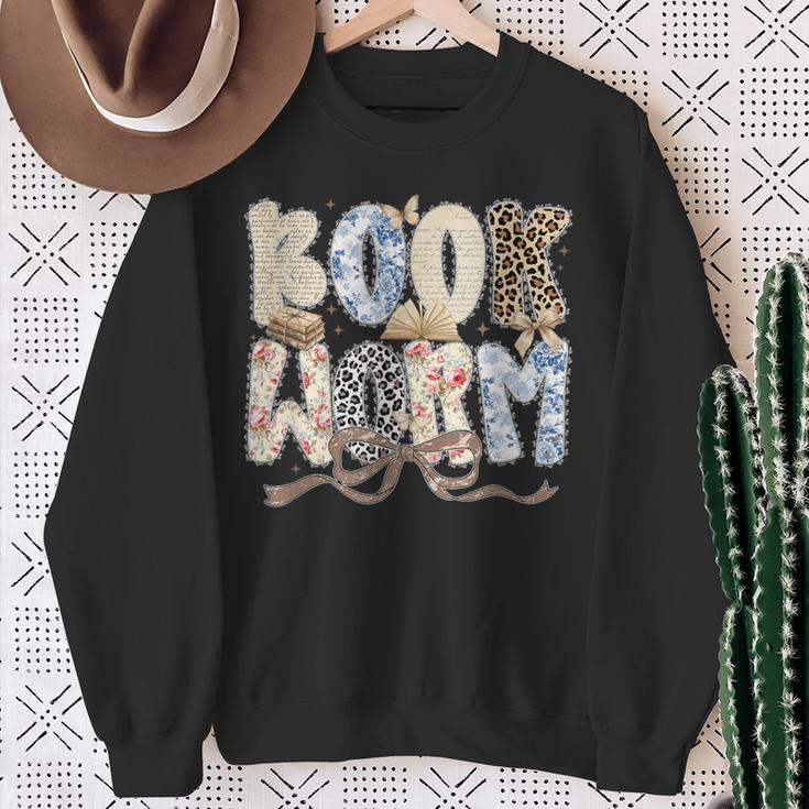 Bookworm Coquette Bow Booktrovert Reading Lover Bookish Sweatshirt Gifts for Old Women Bookworm Coquette Bow Booktrovert Reading Lover Bookish Sweatshirt Gifts for Old Women