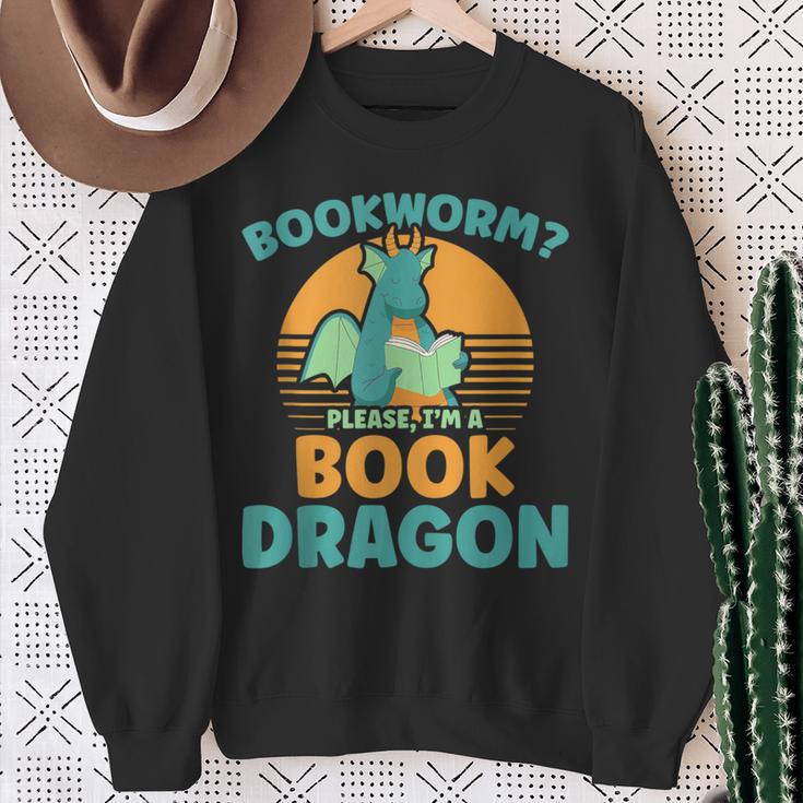 Bookworm Kids Dragon Lover Book Reader Fun Sweatshirt Gifts for Old Women Bookworm Kids Dragon Lover Book Reader Fun Sweatshirt Gifts for Old Women