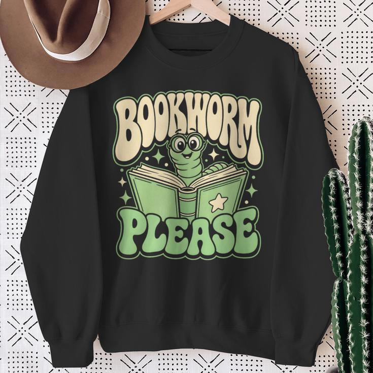 Bookworm Please Book Lover Reader Sweatshirt Gifts for Old Women