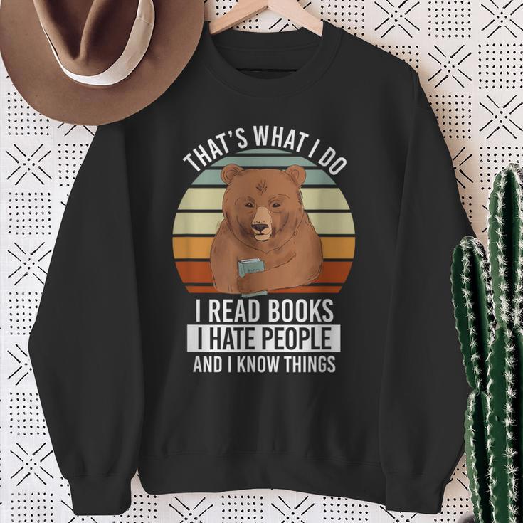 Bookworm I Bookworm I Read Books Hate People Anti Social Sweatshirt Gifts for Old Women