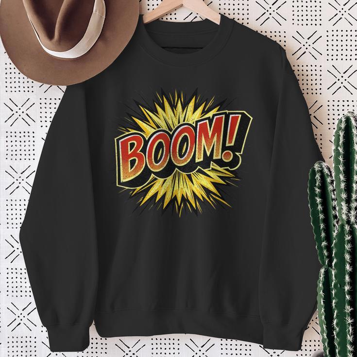 BOOM Comic Book Retro Artwork – Cartoon Collector Sweatshirt Gifts for Old Women BOOM Comic Book Retro Artwork – Cartoon Collector Sweatshirt Gifts for Old Women
