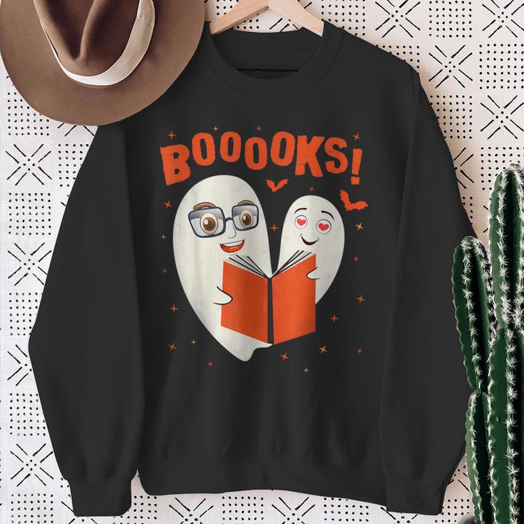 Booooks Boo Ghost Book Library Halloween Students Teachers Men Women Kids Sweatshirt Gifts for Old Women Booooks Boo Ghost Book Library Halloween Students Teachers Men Women Kids Sweatshirt Gifts for Old Women