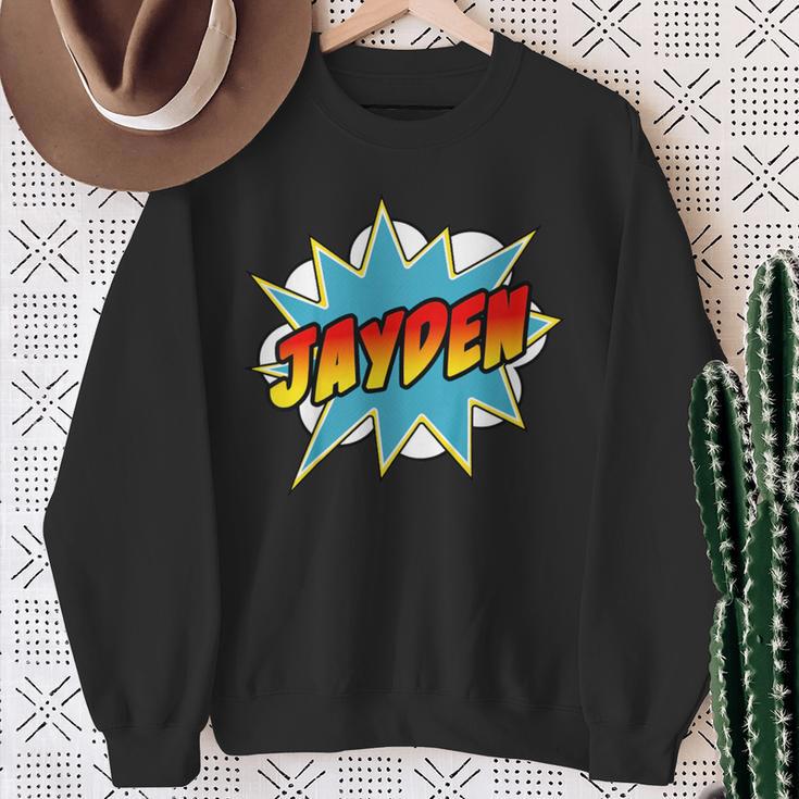 Boys Jayden Comic Book Superhero Name Sweatshirt Gifts for Old Women