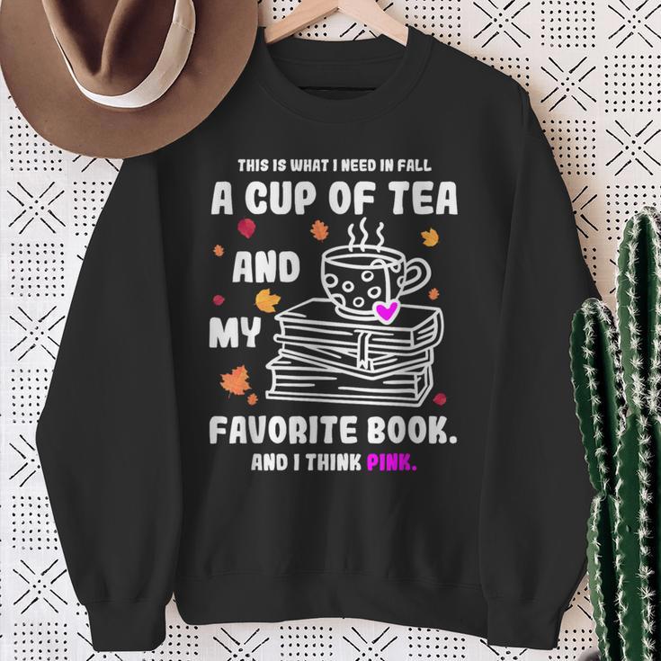 Breast Cancer Think Pink Book Reading Lover Sweatshirt Gifts for Old Women