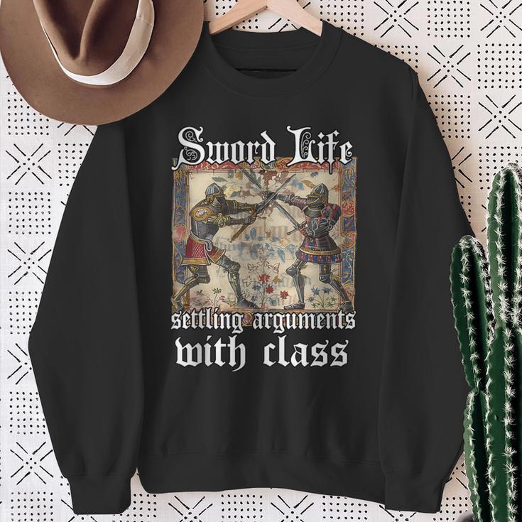 Buhurt Book Of Hours – Epic Knight Fight In Armor Buhurt Sweatshirt Gifts for Old Women