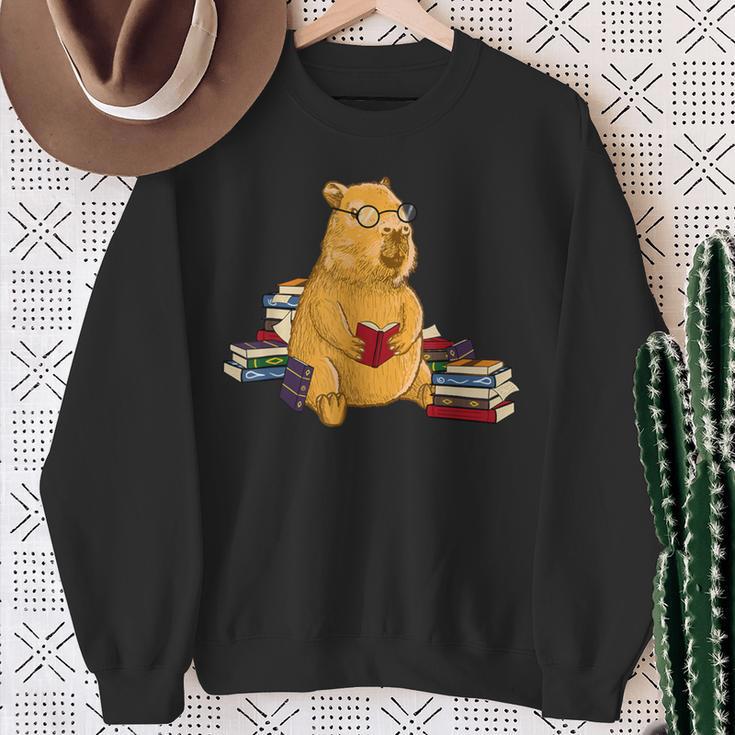 Capybara Reading Books Sweatshirt Gifts for Old Women Capybara Reading Books Sweatshirt Gifts for Old Women