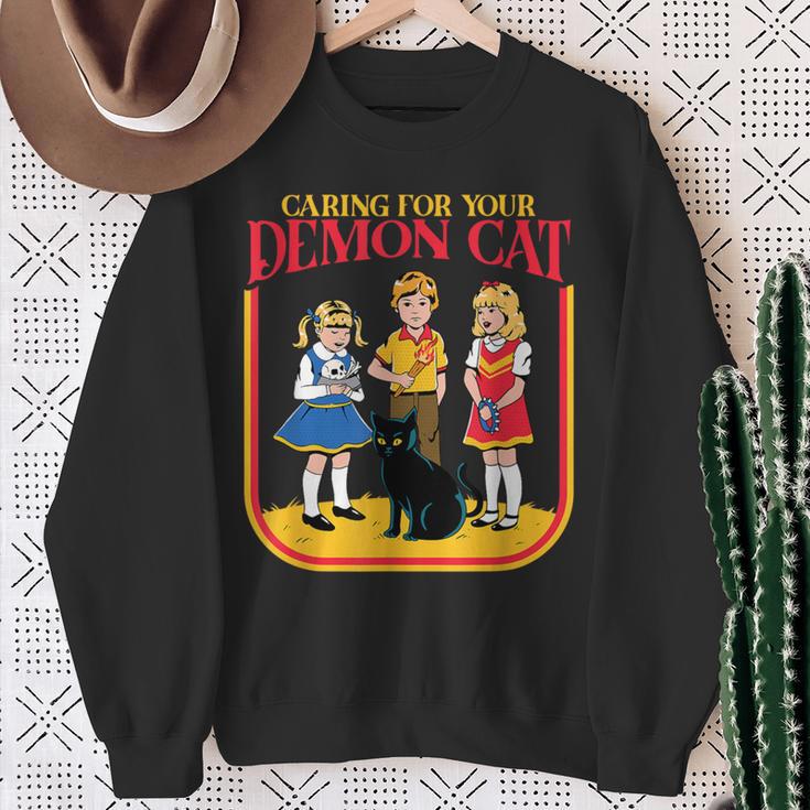 Caring For Your Evil Cat Retro Dark Humor Book Cover Sweatshirt Gifts for Old Women Caring For Your Evil Cat Retro Dark Humor Book Cover Sweatshirt Gifts for Old Women