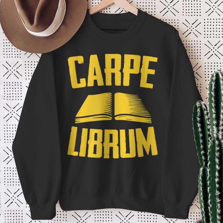 Carpe Librum Latin Language Lover Book Reading LIterary Sweatshirt Gifts for Old Women