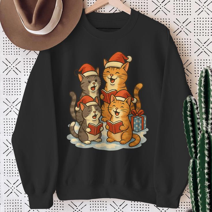 Cats Reading Books Christmas Tree Sweatshirt Gifts for Old Women Cats Reading Books Christmas Tree Sweatshirt Gifts for Old Women