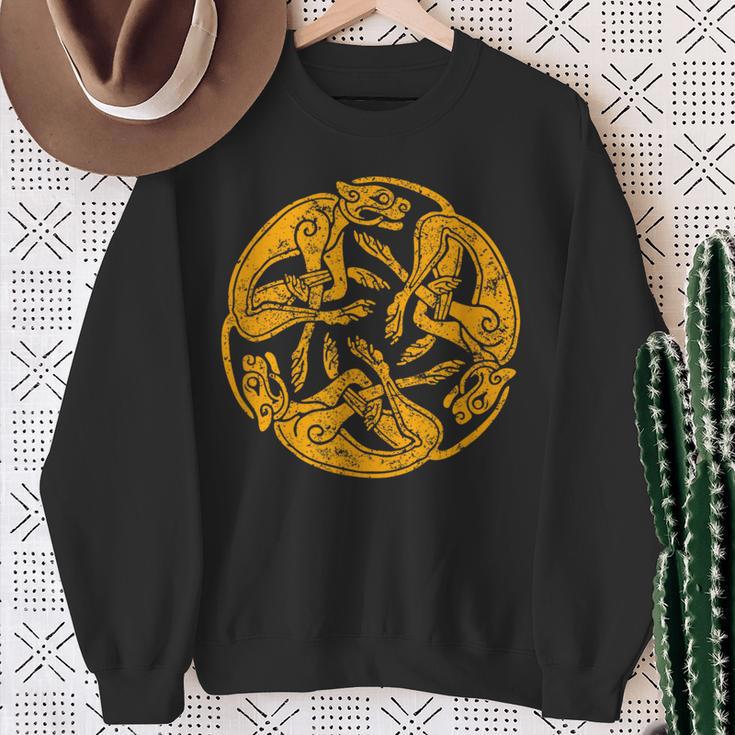 Celtic Book Of Kells Trinity Hounds Sweatshirt Gifts for Old Women