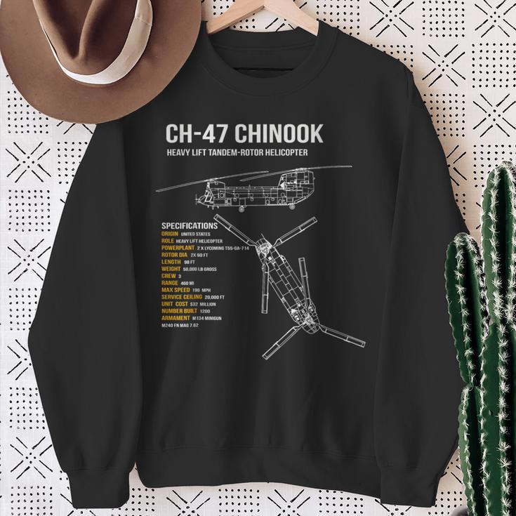 Ch-47 チヌークヘリコプター スウェットシャツ 年配の女性への贈り物